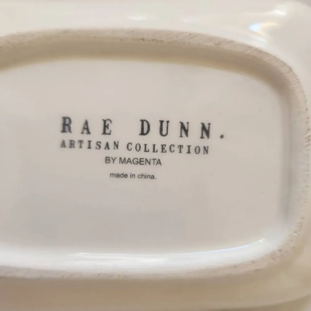 Rae Dunn magenta set set of two ceramic glossy storage trays trinket storage dis